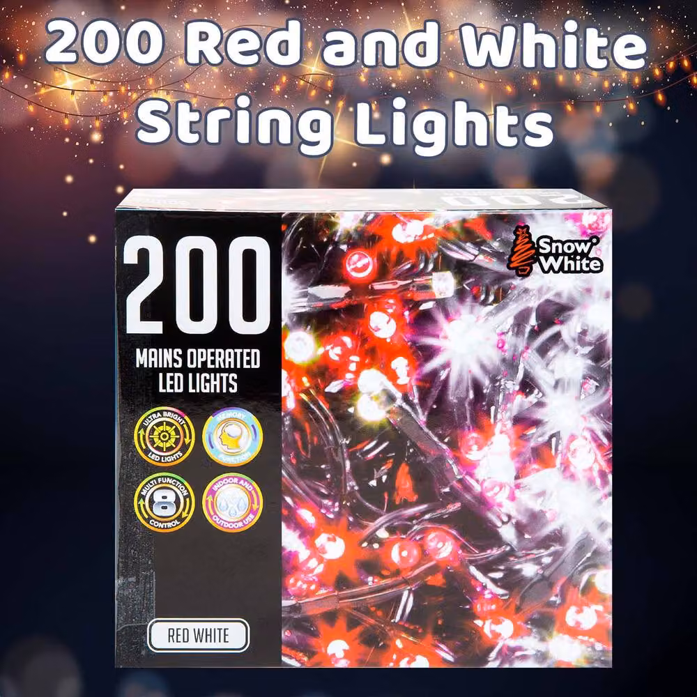 VFM e-Store Christmas Red and White String Lights with 200 Bulbs – 3