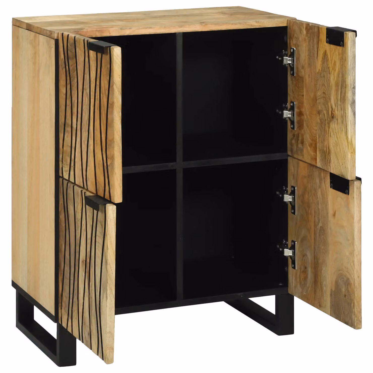 Berkfield Home Modern Sideboard in Brown, Made of Solid Mango Wood and MDF, W/D/H: 60 x 33.5 x 75 cm – 2