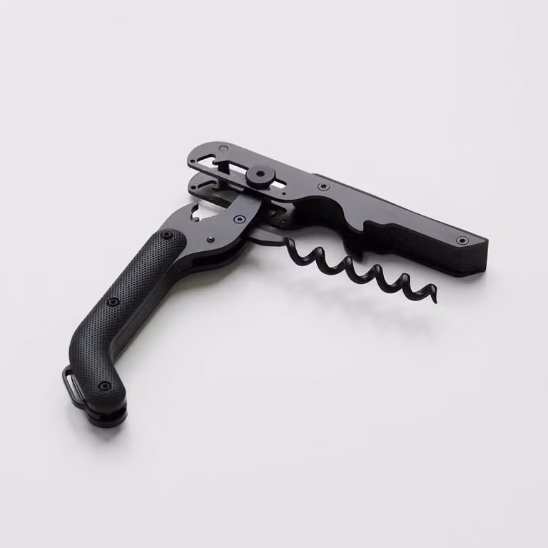 Craighill Best Wine Key Waiters Friend with Foil Cutter in Black Stainless Steel