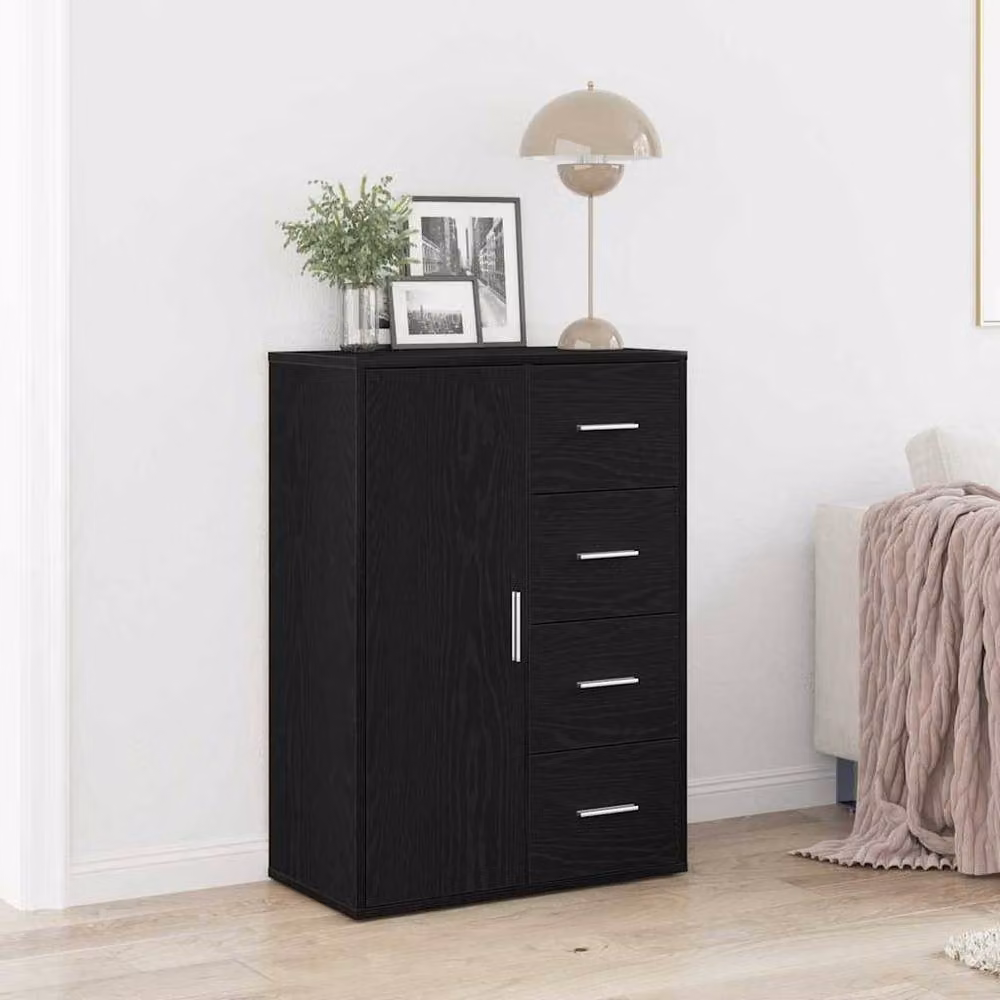Berkfield Home Black Oak Sideboard, W/D/H: 60 x 31 x 84 cm – 2