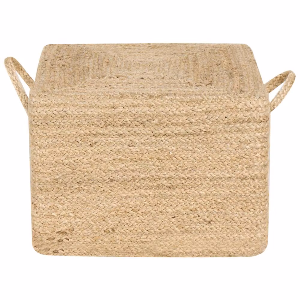 Wyld and Coco Boho Jute Pouffe in Sand, W/D/H: 45 x 45 x 30 cm – 2
