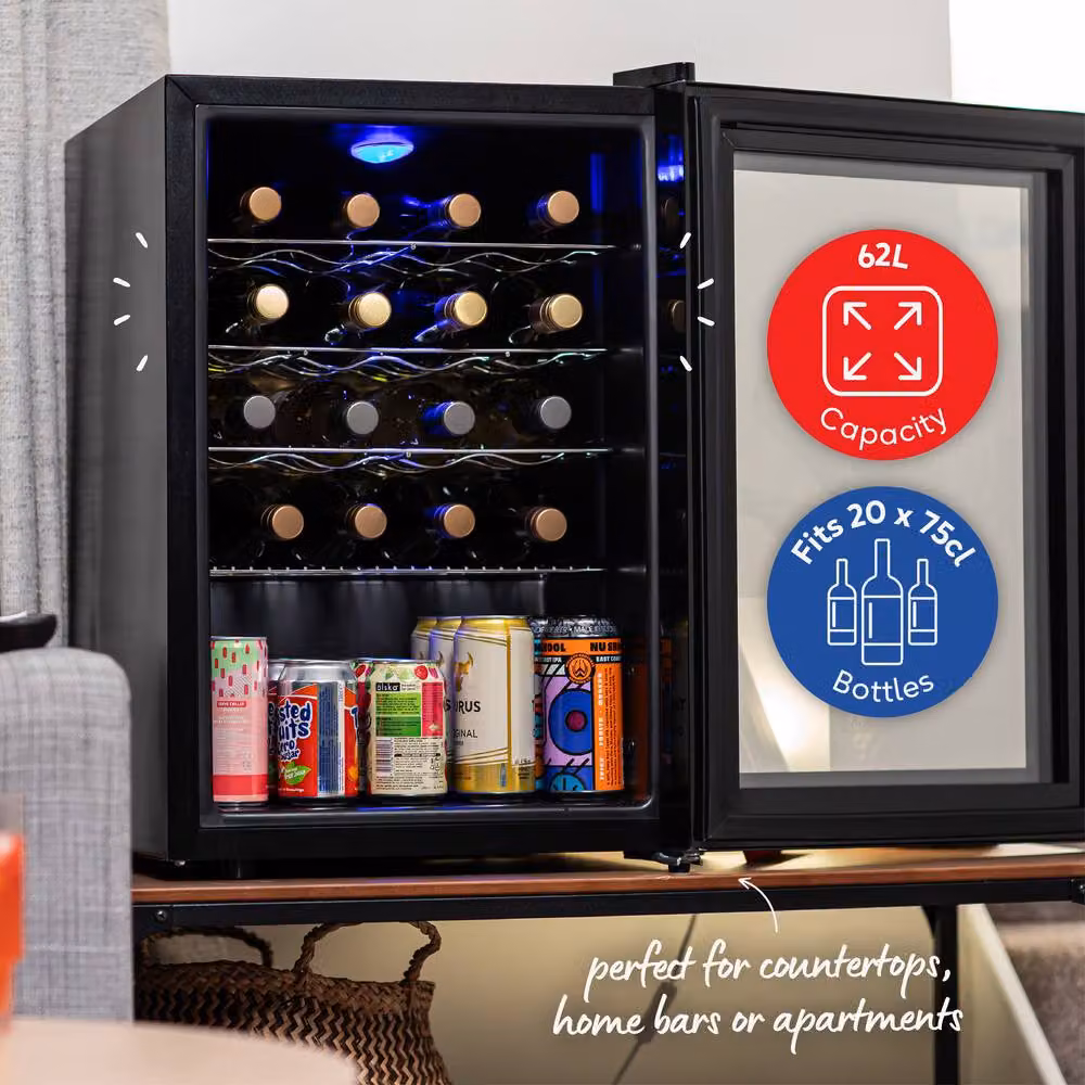 Russell Hobbs RH20WC201MR Freestanding Countertop Wine Cooler, 62L, Black – 2