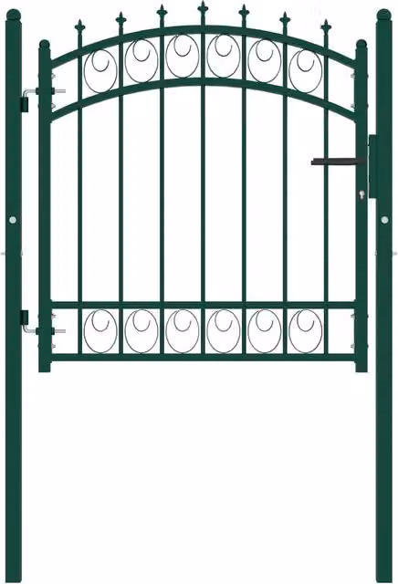 Berkfield Home Green Steel Spiked Swing Fence Gate, W/H: 100 x 100 cm – 1