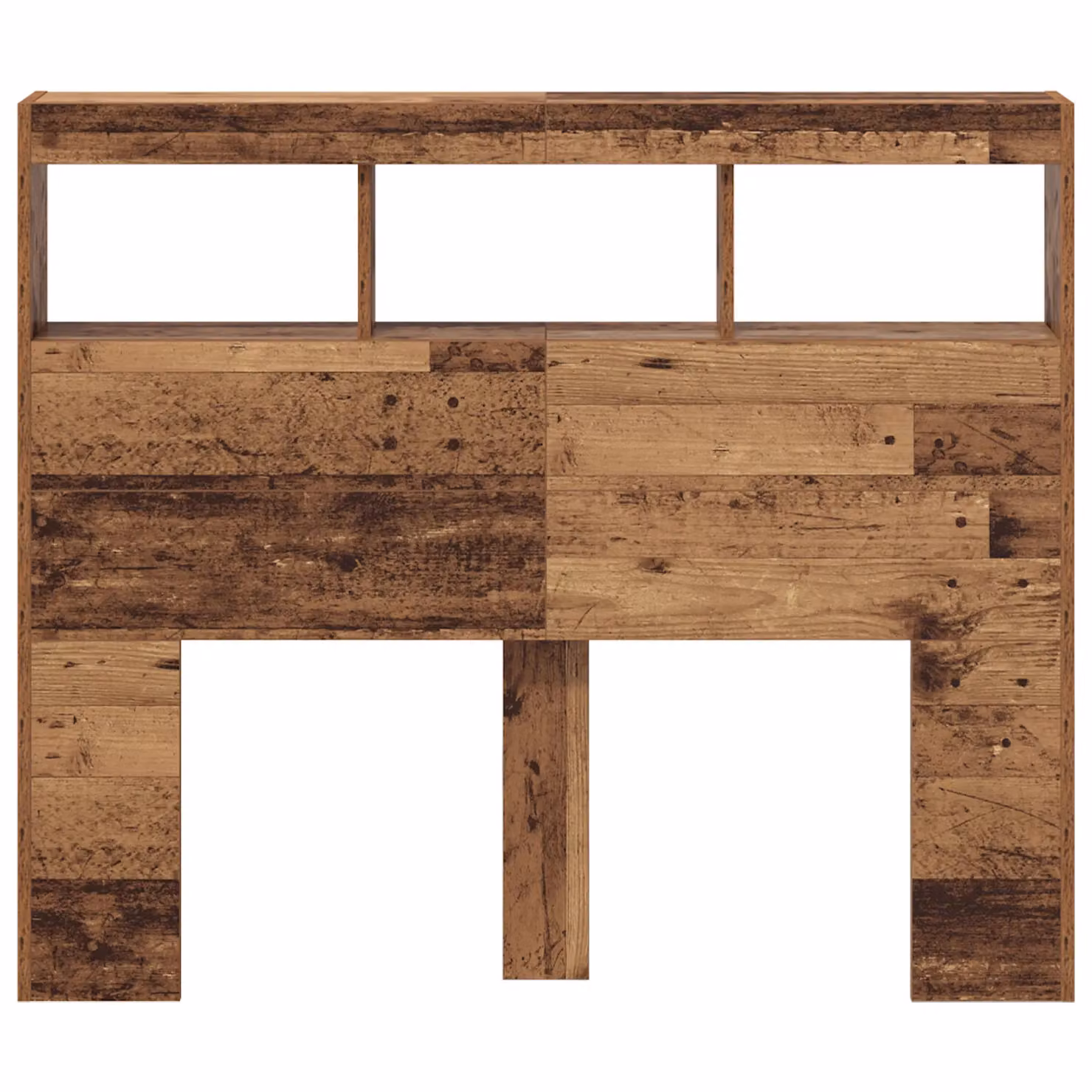 Berkfield Home Rustic Solid Reclaimed Wood Headboard with Integrated Lighting and Shelf in Brown, W: 120 cm, D: 17 cm, H: 102 cm – 4