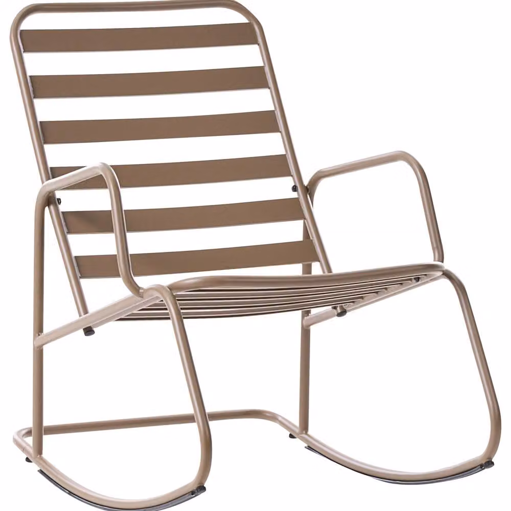 Wyld and Coco Beige Aluminium Slatted Garden Rocking Chair – 2