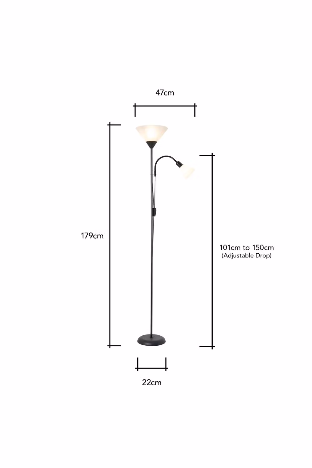 BHS Lighting Mother & Child Modern Floor Lamp in Black – 3