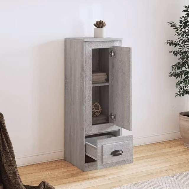 Berkfield Home Grey Sonoma Highboard in Engineered Wood, W/D/H: 36 x 35.5 x 103.5 cm – 1