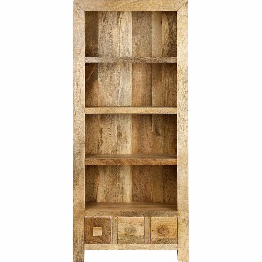 Jaipur Furniture Ltd Large Mango Wood Bookcase in Brown, W75 x D30 x H175 cm – 2