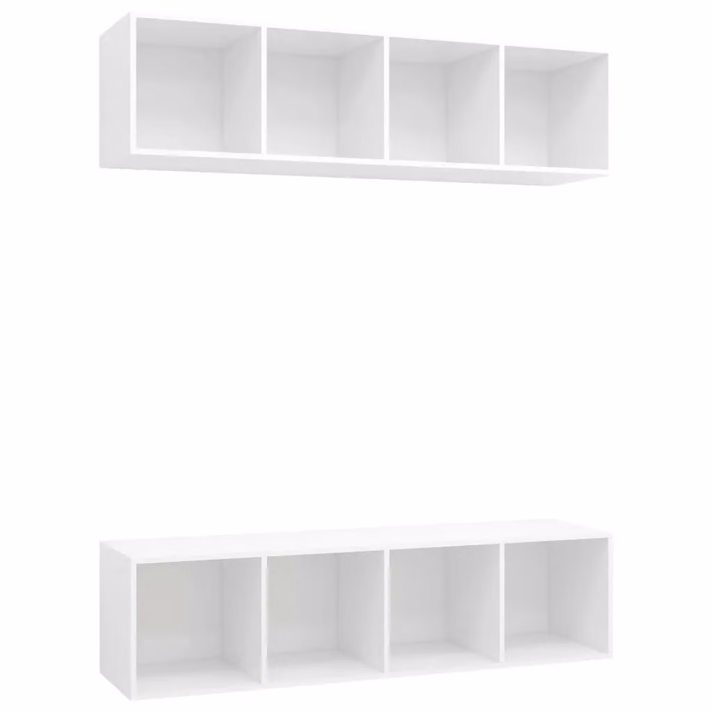 Berkfield Home Set of 2 Wall-mounted TV Cabinets in White Matt Engineered Wood – 2