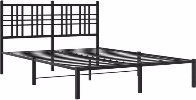 Berkfield Home Metal Bed Frame with Headboard in Black W/D/H: 120 x 196 x 90 cm – 1