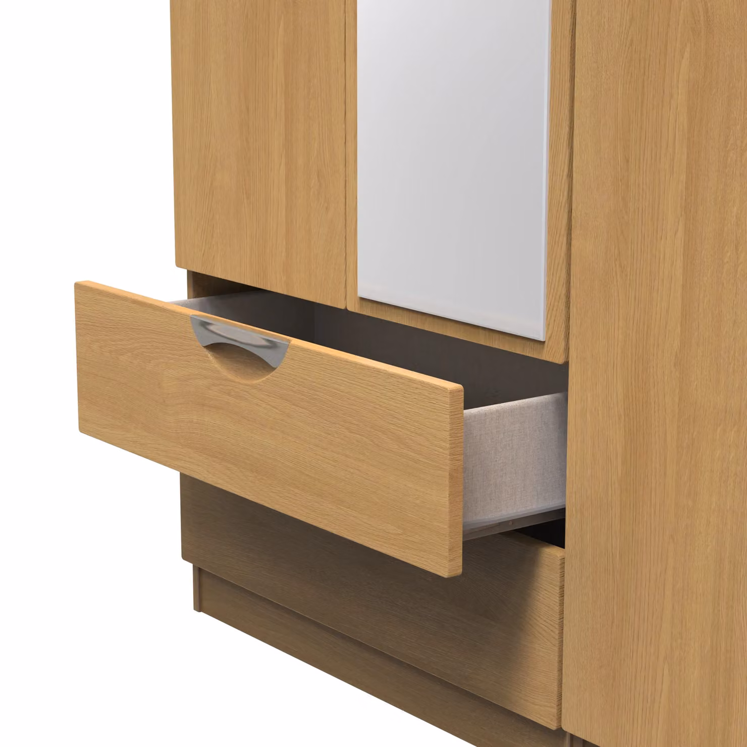 Ready Assembled 2 U Holborn Triple Mirrored Wardrobe with 2 Drawers in Brown – 3