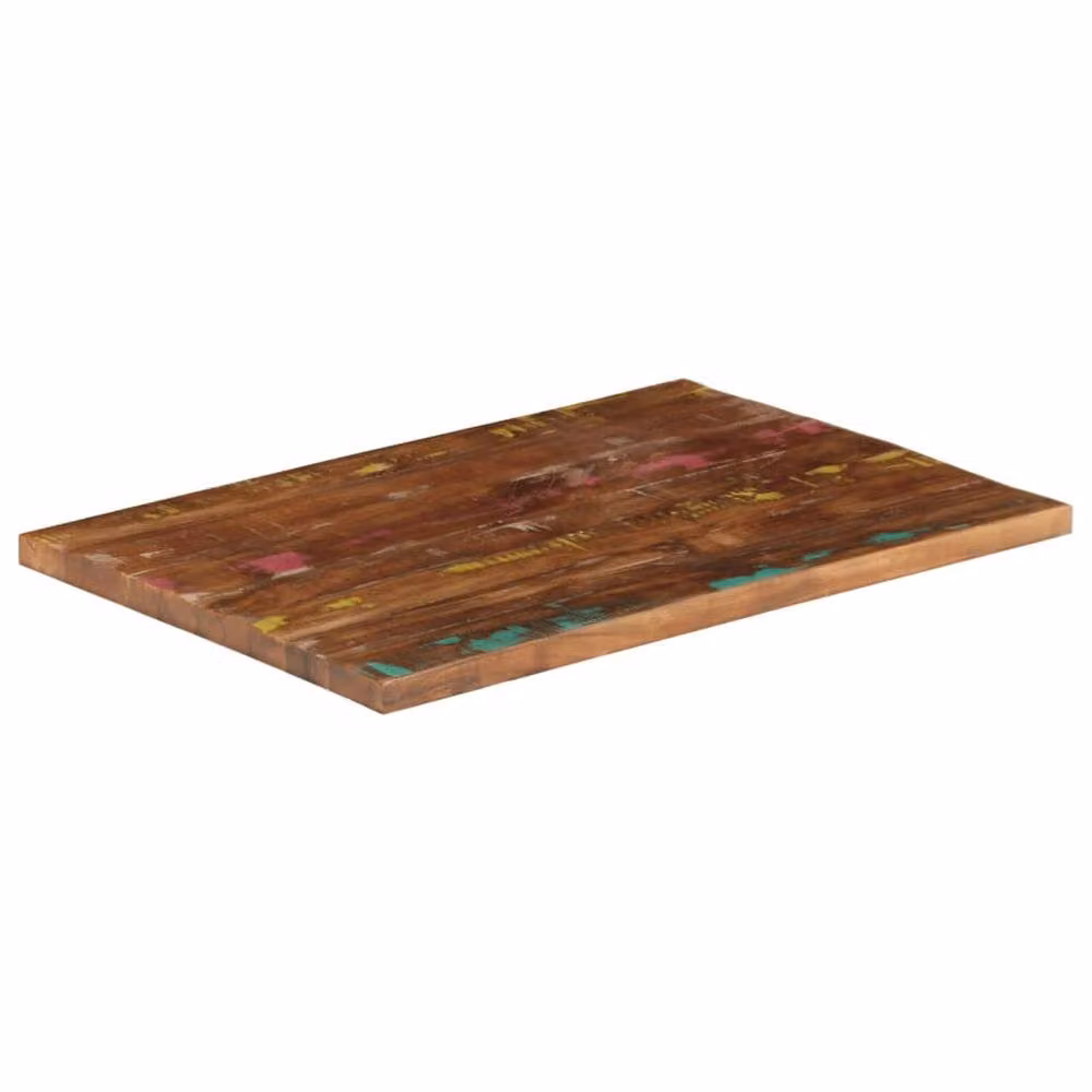 Berkfield Home Rectangular Solid Reclaimed Wood Table Top, Brown, W: 80 cm, D: 70 cm, H: 2.5 cm – 2