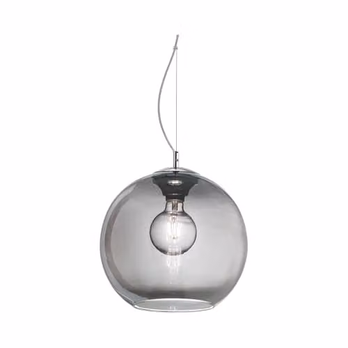 Ideal Lux Nemo Grey Glass Dome Ceiling Pendant Lamp with E27 Socket