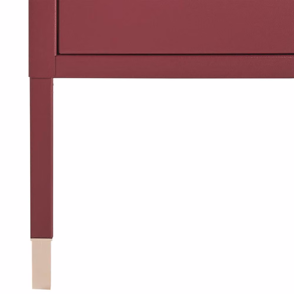 Wyld and Coco Red Metal Bedside Table with Mesh Door – 5