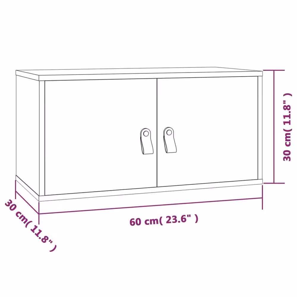 Berkfield Home Wall Cabinet in Honey Brown, Solid Pine Wood, W/D/H: 60 x 30 x 30 cm – 4