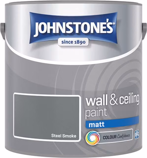 Johnstone's Matt Emulsion Dispersion Paint, Grey, 2.5l – 1
