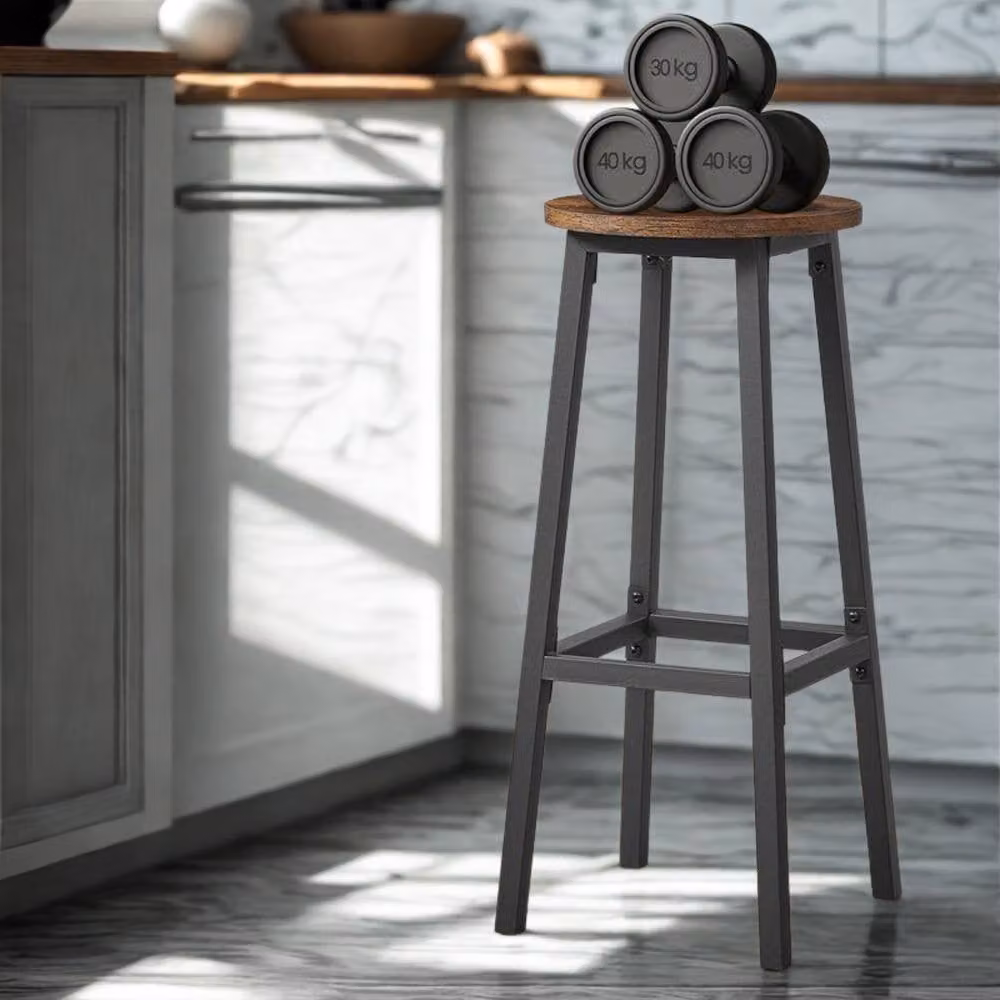 Pirlo Plush Set of 2 Brown Kitchen Counter Height Breakfast Bar Stools – 5
