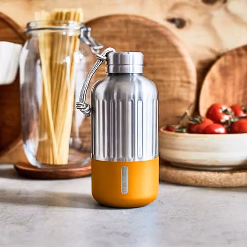 Black + Blum Explorer Vacuum Insulated Stainless Steel Water Bottle, Orange/Black, 650ml – 4