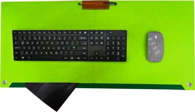 Accuratus Felt Computer Laptop Desk Pad, Green and Black, W: 72.5 cm, D: 33.0 cm