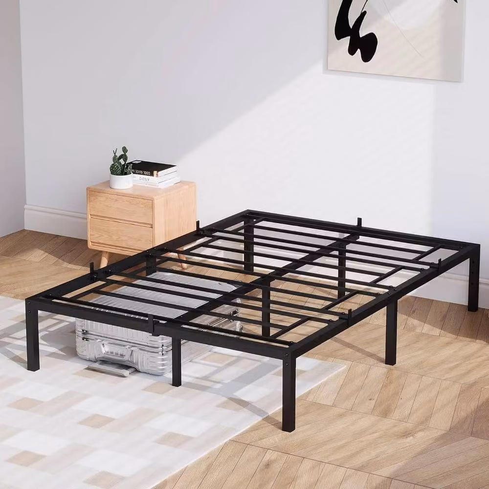 VOGREX Black Metal Heavy Duty Double Bed Frame – 3