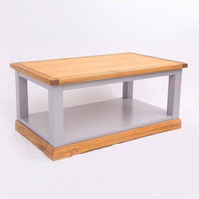 Cabinet Bits Ash Wood Coffee Table in Mid Grey, H45 x W100 x D60 cm