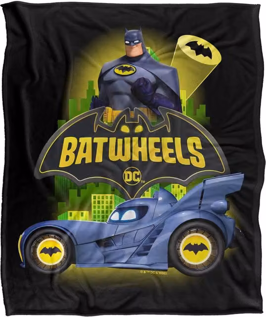 Warner Bros. Batwheels The Bat & His Wheels Extra Large Super Soft Fluffy Polyester Throw Blanket in Multicolour – 1