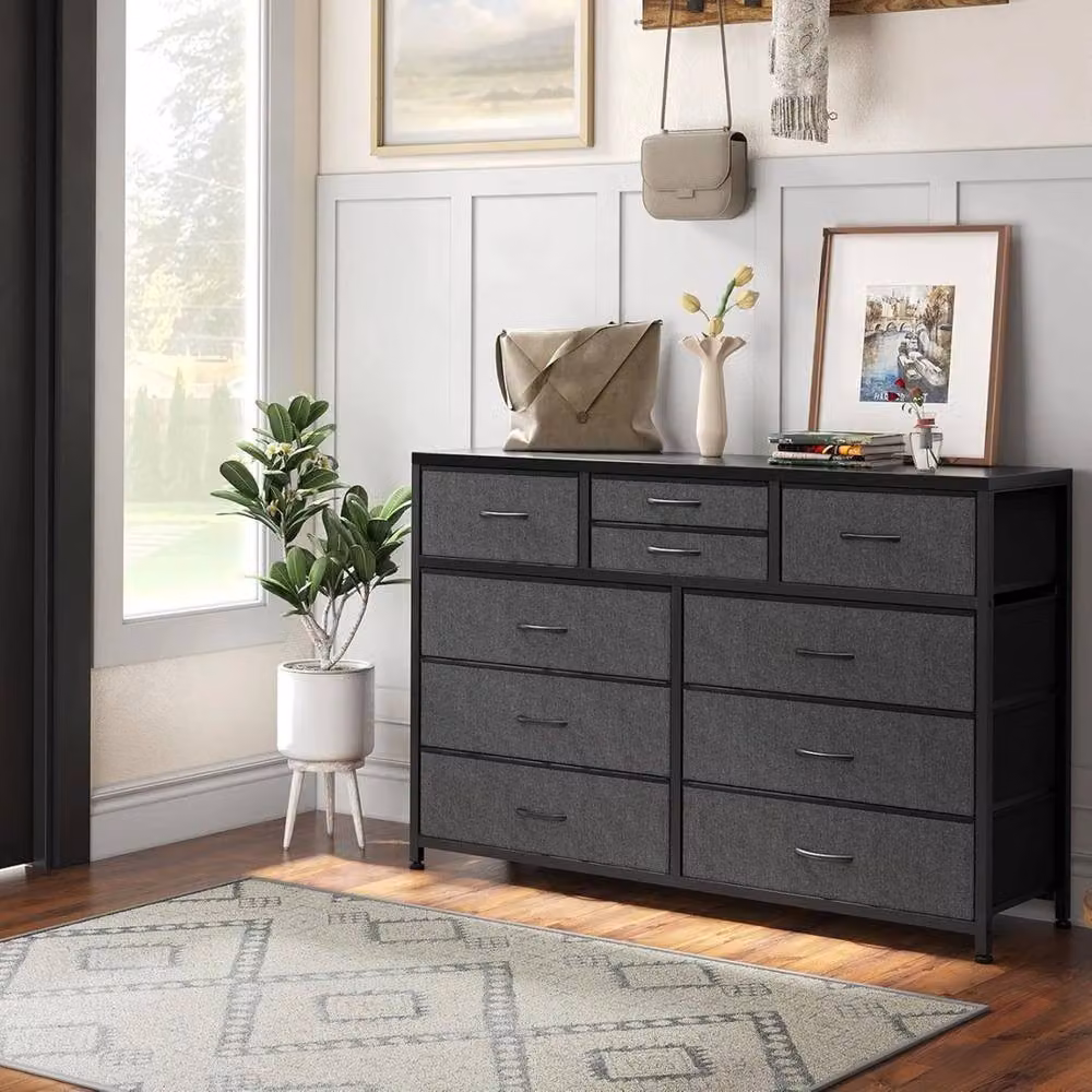 VOGREX 10 Drawer Freestanding Storage Organiser Unit in Black – 3