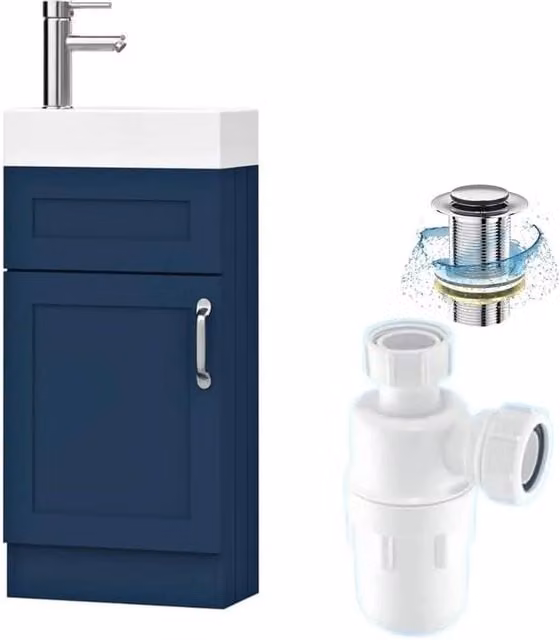 FORGEVIO Crawle Blue 400mm Bathroom Vanity Unit with Basin in Dark Blue