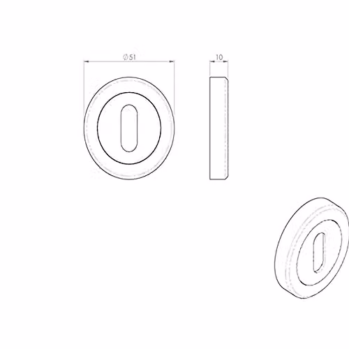 Loops 51mm Lock Profile Escutcheon with Chamfered Edge and Concealed Fix in Brushed Satin Nickel – 2