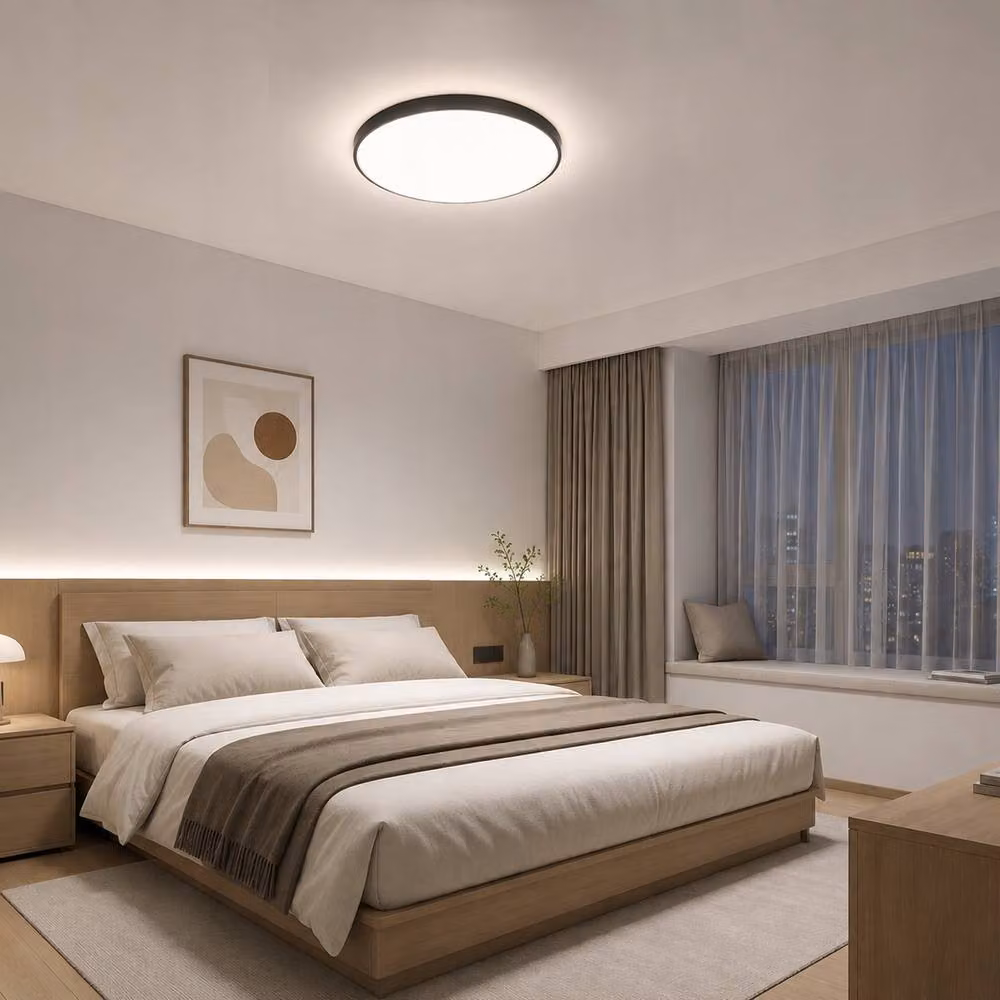 COMELY 24W Round LED Ceiling Light in Black, IP44 Rated for Bathroom Use – 3