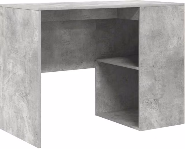 Berkfield Home Writing Desk in Grey Wood Composite with Compact Storage