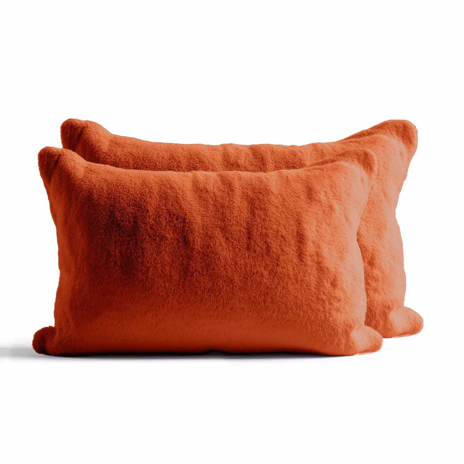 Snug City Orange Teddy Fleece Pillow Case Pair with Envelope Closure, W: 48 cm x H: 74 cm – 2