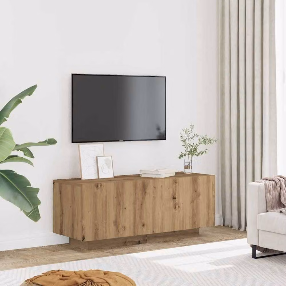 Berkfield Home Artisan Oak TV Cabinet in Brown, W/D/H: 100 x 35 x 40 cm – 3