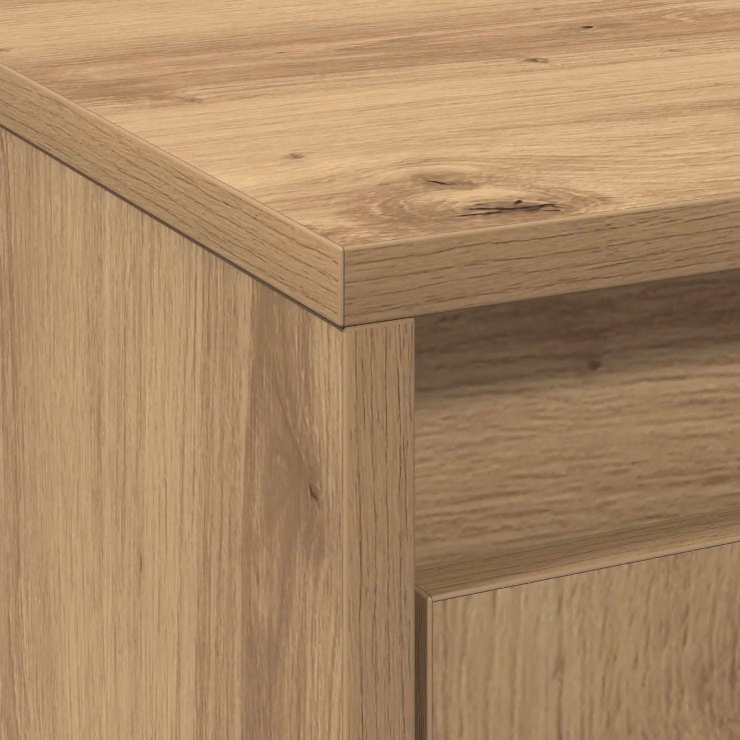 Berkfield Home Modern TV Cabinet with LED in Artisan Oak Brown, W/D/H: 139.5 x 34 x 50 cm – 5