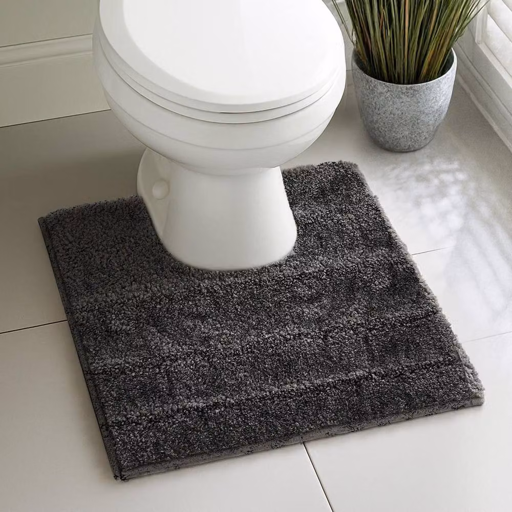 Velosso Lexington Black Microfibre Bath and Pedestal Mat with Non-Slip Backing, Small – 2