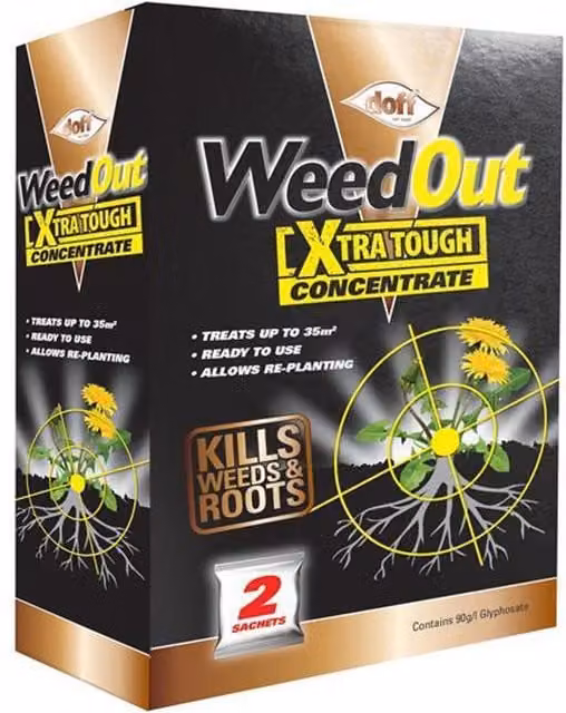 Doff WeedOut Xtra Tough Weedkiller Concentrate, 2 x Sachets