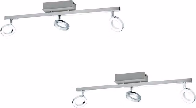 Loops 2 Pack Modern LED Wall Spot Lights in Chrome Aluminium and Plastic