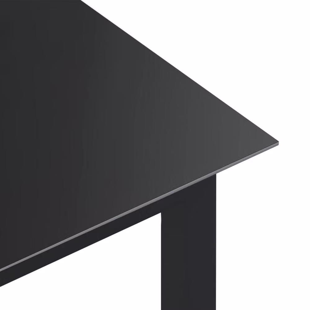 Berkfield Home Square Garden Table in Black Aluminium and Glass, W/D/H: 80 x 80 x 74 cm – 3
