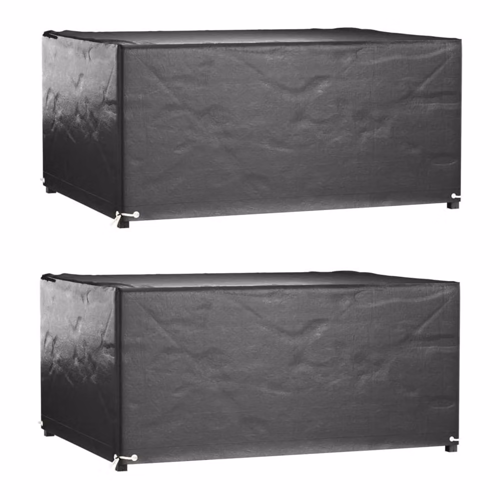 Berkfield Home Rectangular Garden Furniture Covers, 2 Pack, Black, W/D/H: 180 x 135 x 80 cm – 2