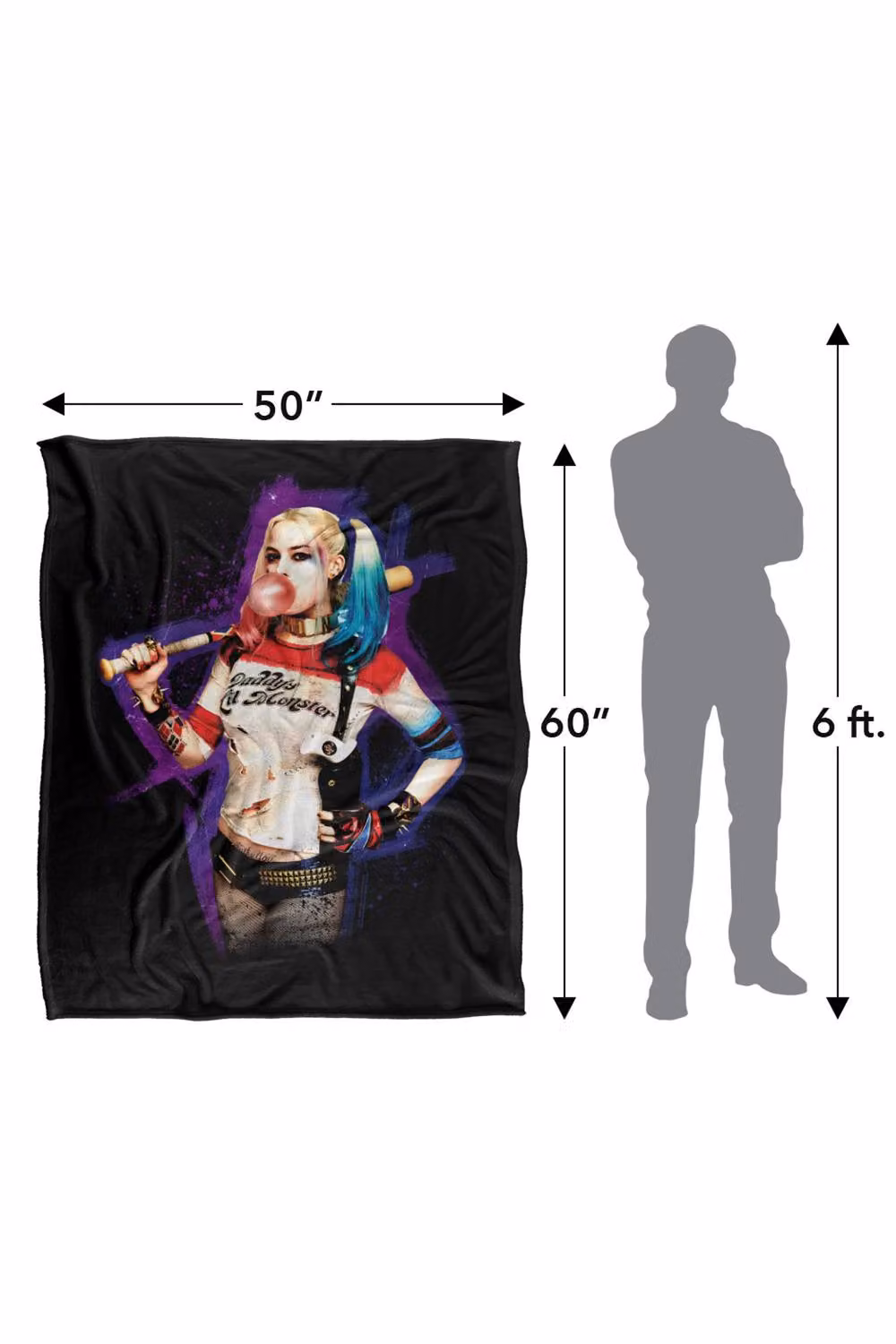 Warner Bros. Suicide Squad Bubble Silky Touch Super Soft Fluffy Throw Blanket, Multicolour, Extra Large – 3