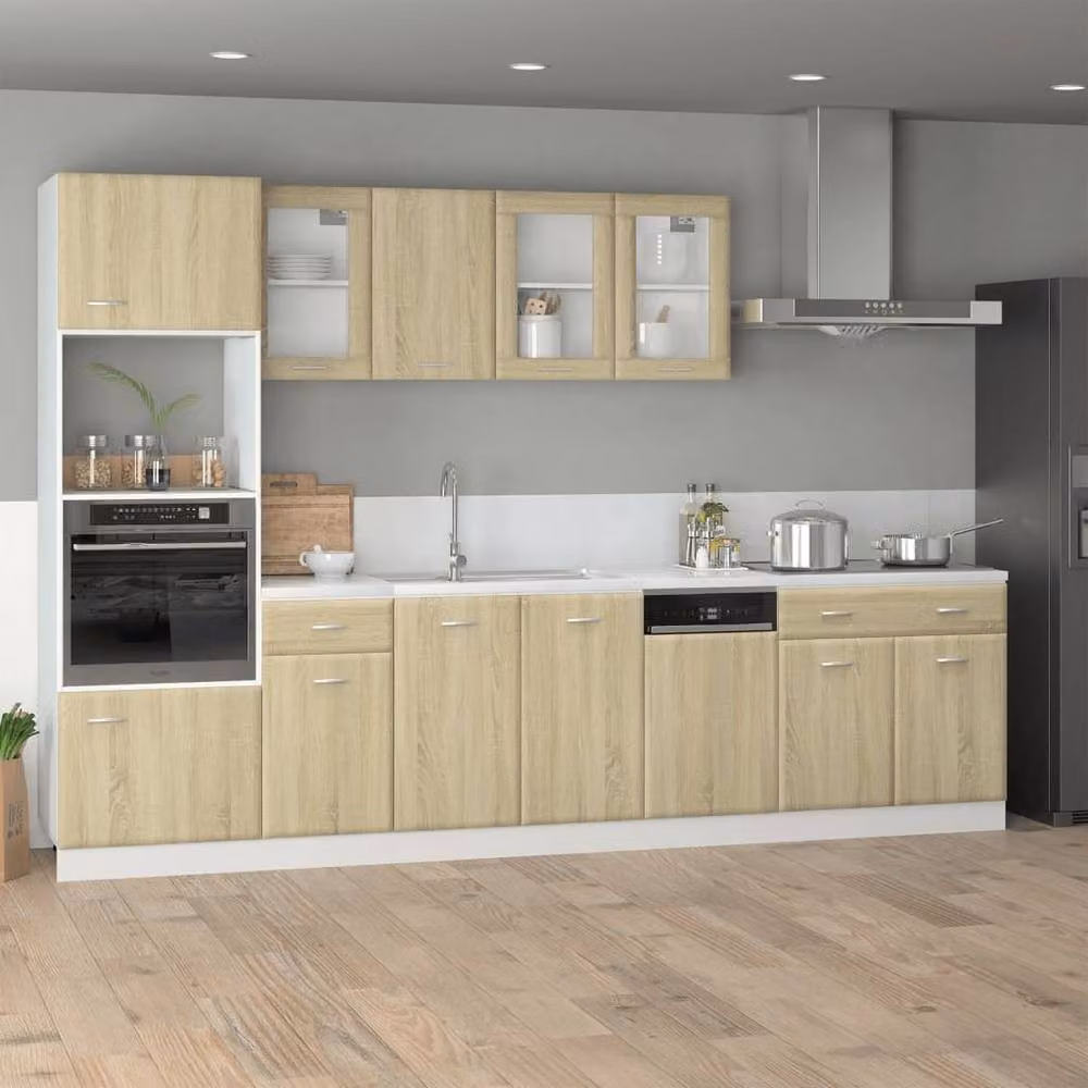 Berkfield Home Dishwasher Panel Lyon Sonoma Oak in Light Tan Beige, W/D/H: 45 x 3 x 67 cm – 2