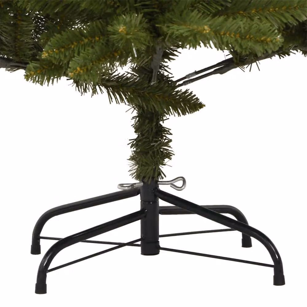 Berkfield Home Beautiful Green Artificial Hinged Christmas Tree with Stand, H: 240 cm, W: 120 cm, D: 120 cm – 6
