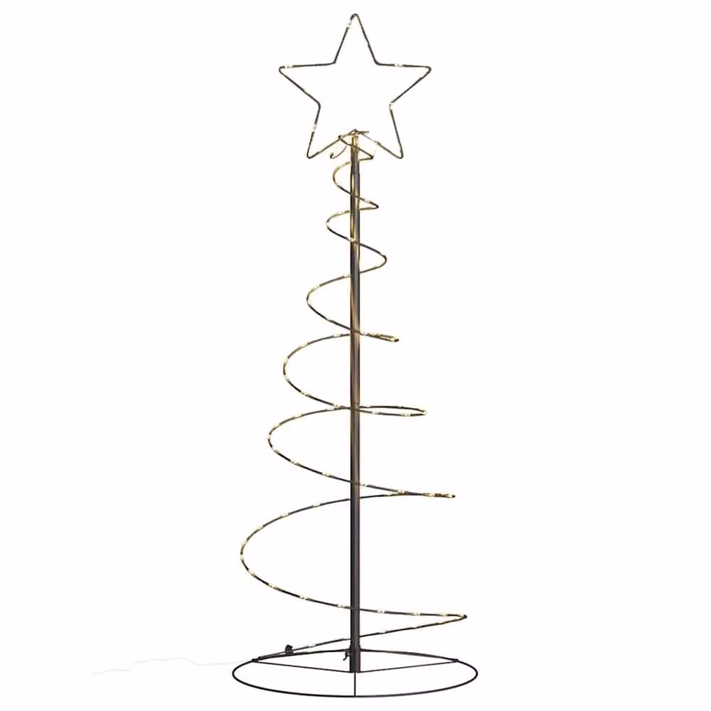 Berkfield Home Christmas Tree Light Cone with 80 Warm White LEDs, Black, Height: 120 cm – 2
