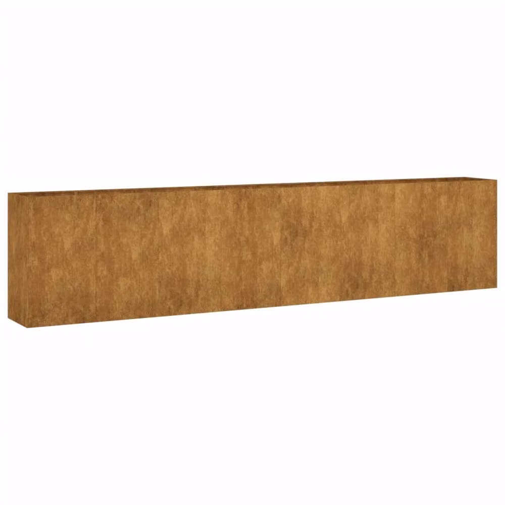 Berkfield Home Garden Corten Steel Raised Bed in Brown, W/D/H: 360 x 40 x 80 cm – 2