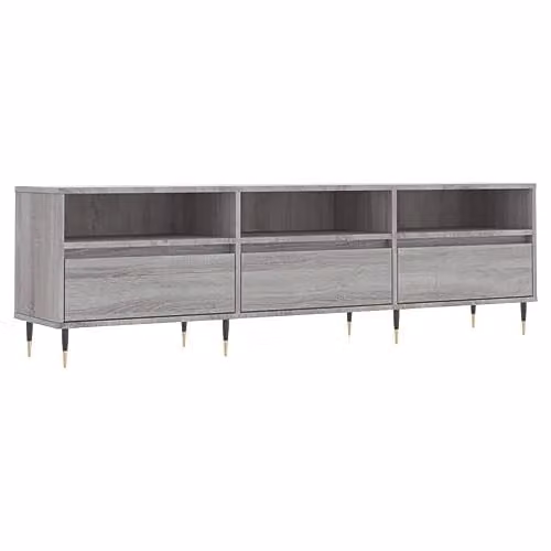 vidaXL Modern TV Cabinet in Grey, W/D/H: 150 x 30 x 44.5 cm