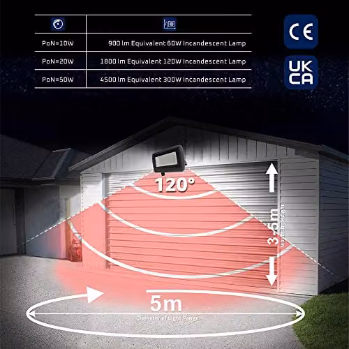 MiniSun 30W LED Slimline IP65 Black Outdoor Wall Flood Light with Cool White Bulb – 5