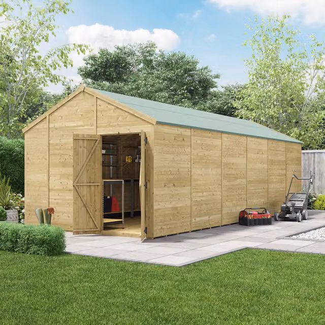 BillyOh Switch Tongue and Groove Apex Wooden Shed in Brown, Windowless, 11mm thickness, 731.52 x 680 cm