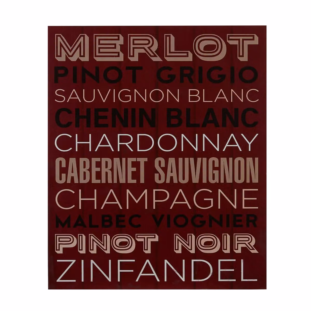 Orsina Rustic Wooden Wine List Wall Plaque in Red – 2