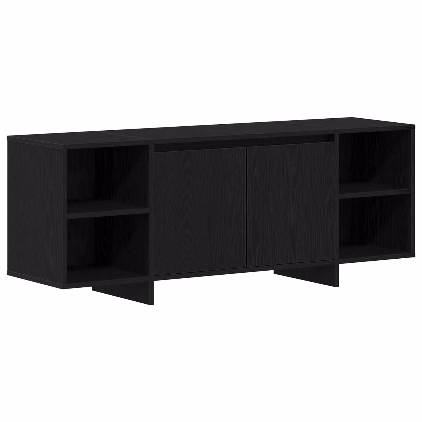 Berkfield Home Modern Black Oak TV Stand with Media Compartments, W/D/H: 120 x 30 x 40.5 cm – 2