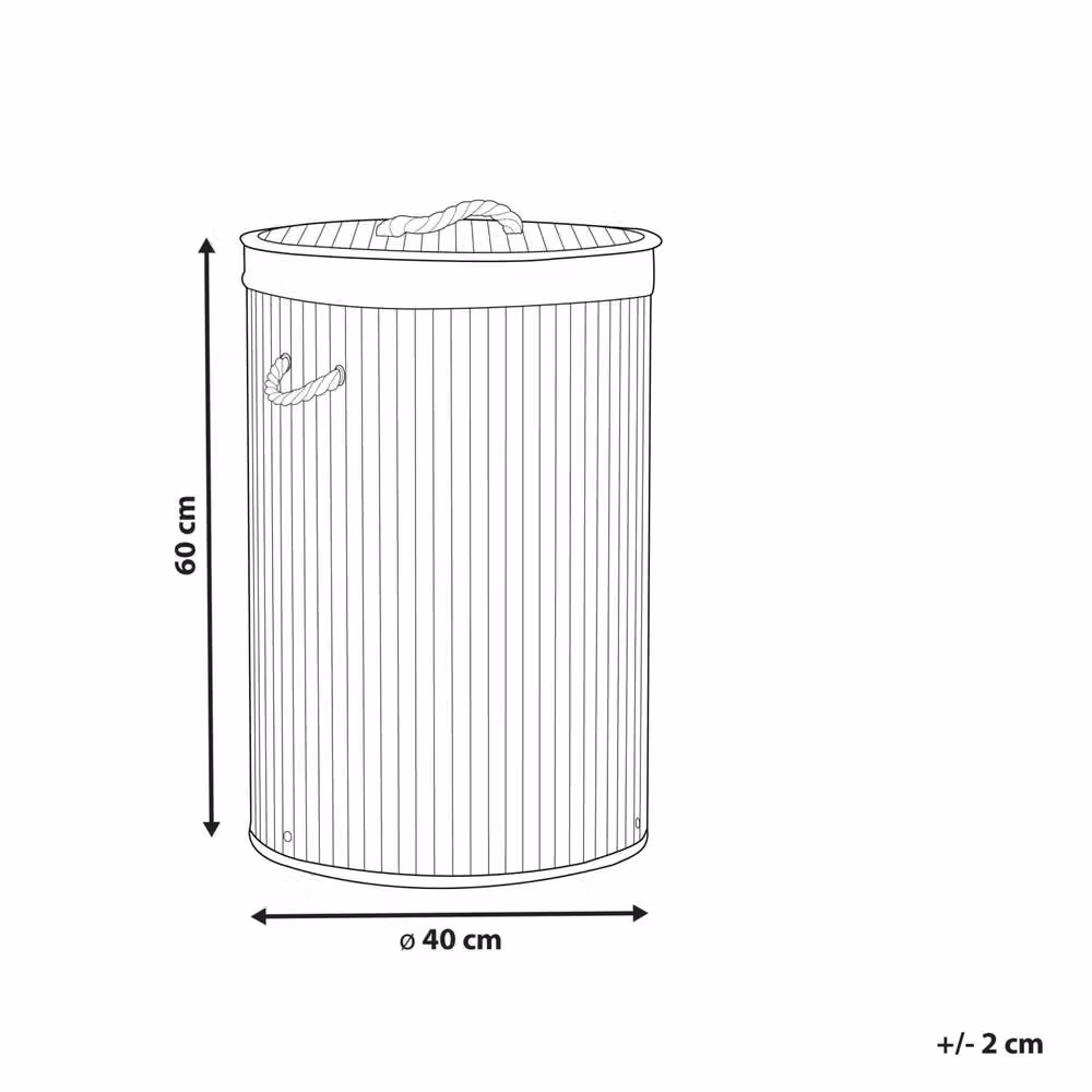 Wyld and Coco Bit Black Stained Bamboo Laundry Basket with Lid and Removable Polyester Lining – 3